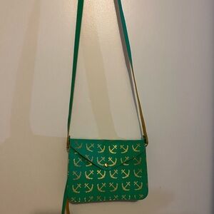 Green and Gold Crossbody Bag